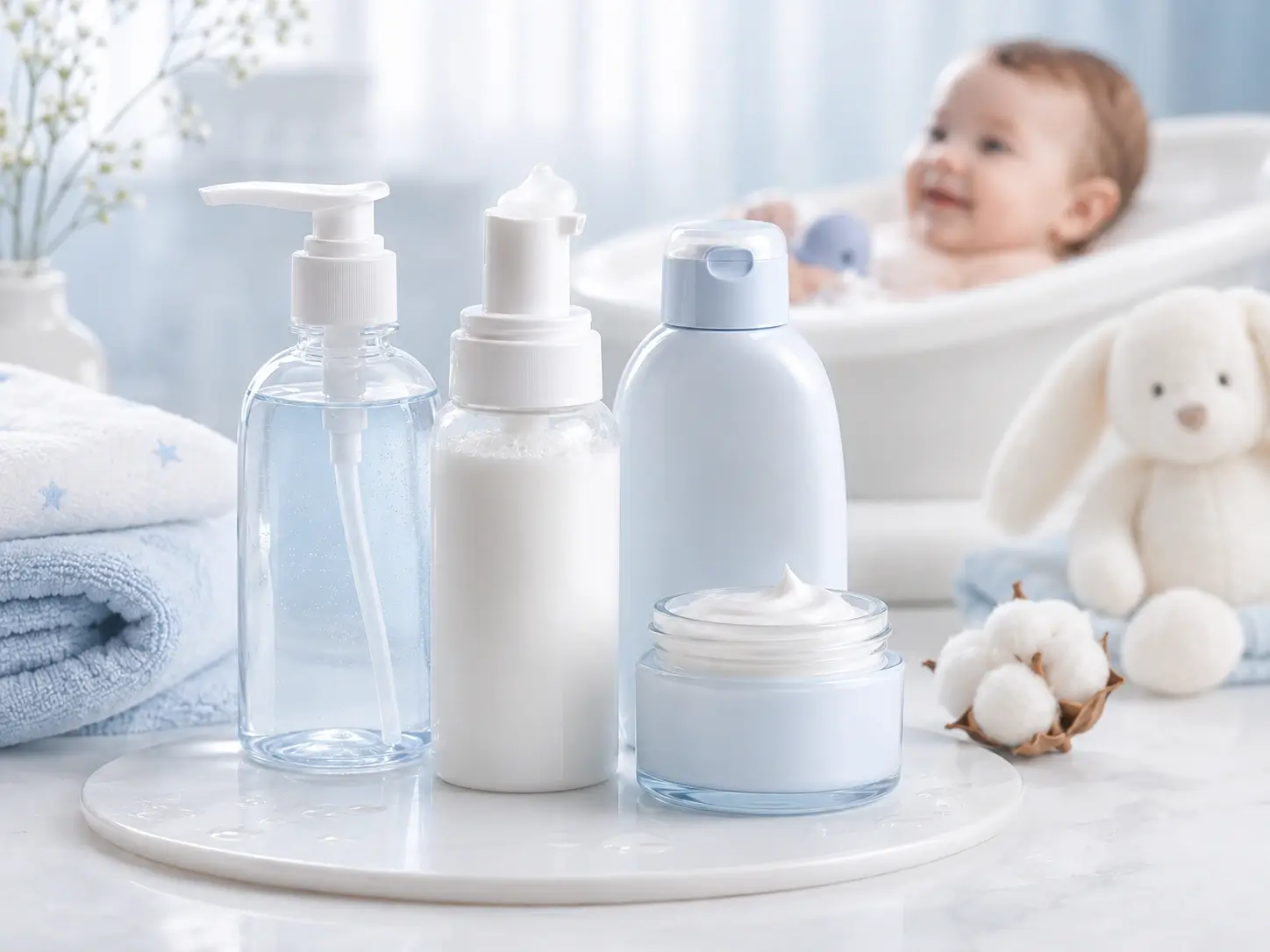 Baby wash and gentle rinse-off product formats