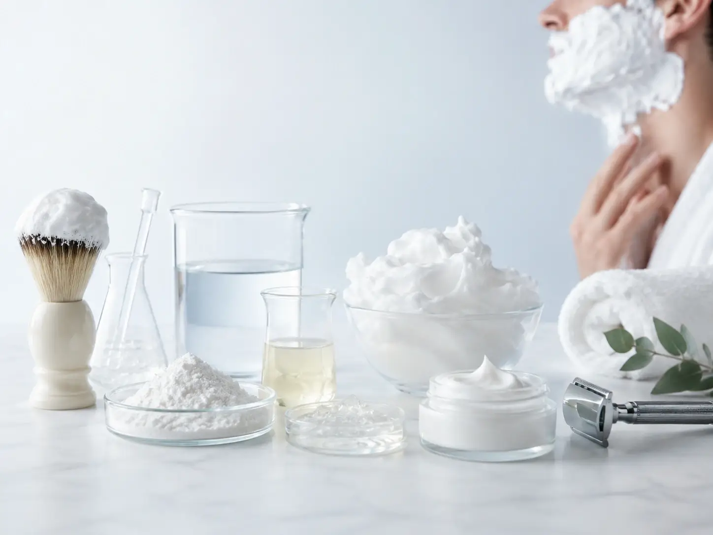 Shaving foam, pump foam and shaving cream formats