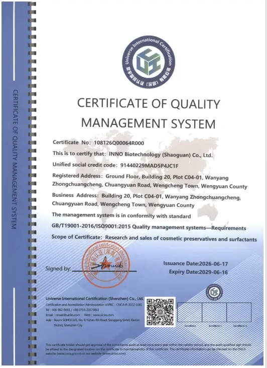 INNO iso 9001 2015
