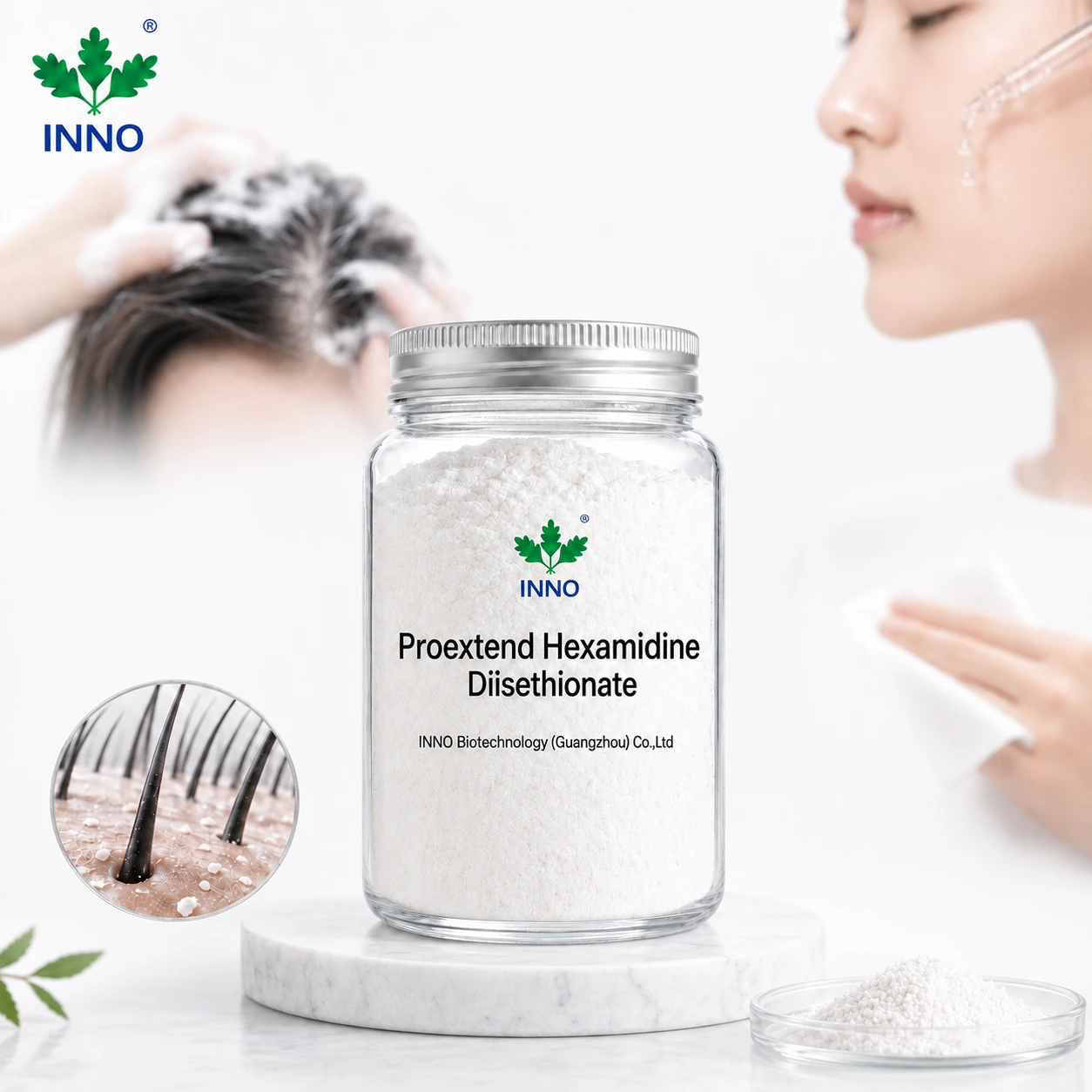 Hexamidine Diisethionate Cosmetic Grade raw material, powder